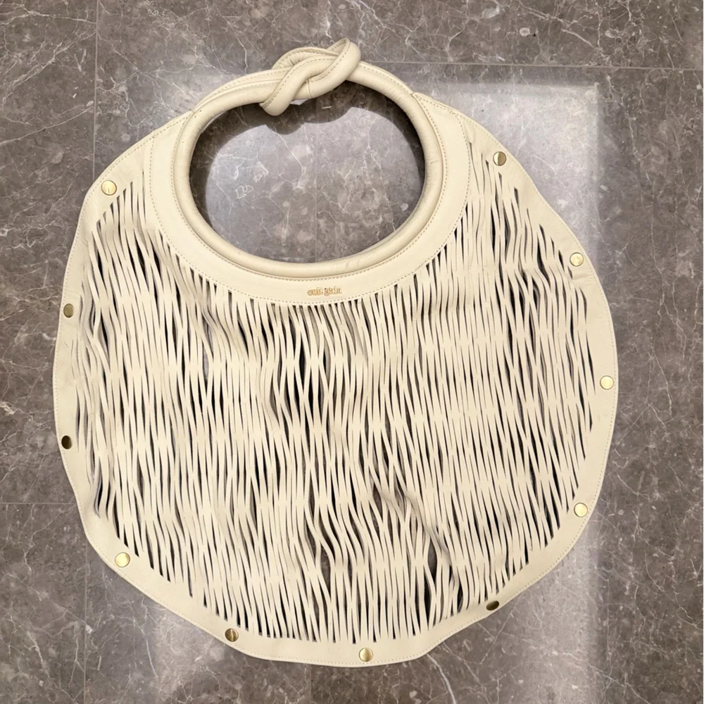 Cult gaia Cream Circular Cutout Tote Bag